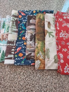 cotton fabric scraps Quilting 8 Different Rustic Patterns 1 Pound - Picture 1 of 3