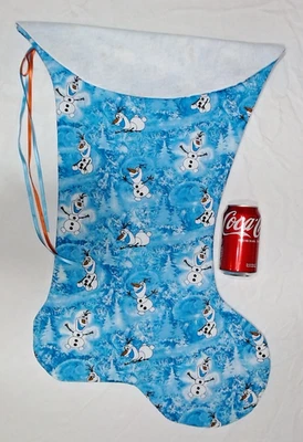 MEDIAS GIGANTES DE NAVIDAD ESTAMPADO MUÑECO DE NIEVE OLAF DE DISNEY, NUEVAS HECHAS A MANO EE. UU. Foto 1 de 3