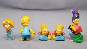 Lote De 5 Estatuillas De Plástico De Los Simpson Camping De Colección 1990 Bart Marge Maggie - Imagen 1 de 13
