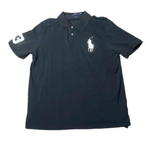 Vintage Polo Ralph Lauren XXL Big Pony Rugby Shirt #3 Herren 2XL schwarz Classic Fit - Bild 1 von 9
