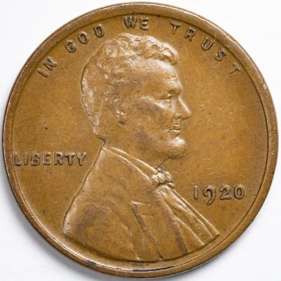 1920-P Extremely Fine (XF/EF) Lincoln Wheat Penny Cent Philadelphia Mint - Image 1 of 4