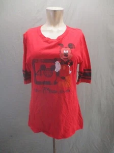 NWOT Disney Parks Size L Girls Red Print 100% Cotton Short Sleeve Tunic Top 422 - Picture 1 of 9