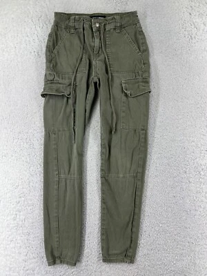 Pantalones Amost Famous Mujer 3 Verde Ejército Carga Dobladillo Elástico Cónico Mezcla Algodón Foto 1 de 4