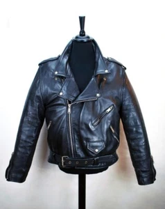Vintage 90er Classic Brando Perecto Leder Motorrad Biker Jacke Punk Rock XL - Bild 1 von 19