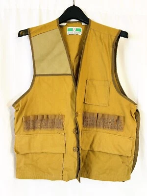Mens Game Winner Bird Hunting Shooting Vest Sz 38/40 Medium Brown Tan Vintage - Image 1 of 4