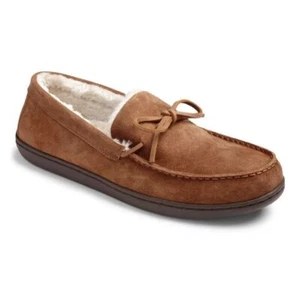 VIONIC Adler Men Slipper Loafer Slip On Suede Leather Warm Fuzzy Orthopedic 8.5 - Picture 1 of 15