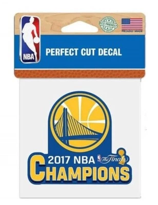 NBA Golden State Warriors 2017 NBA CHAMPIONS PERFECT CUT DECAL 4"X4" - Image 1 of 3