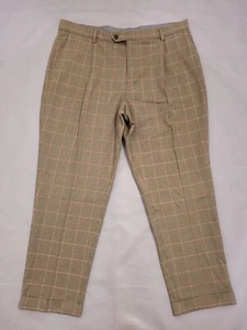 Mens Next Trousers Size 36 S Tailored Check Cropped Ankle Turn Up W36 L26 - Picture 1 of 5