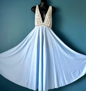 Maxi Camisón Vintage Saramal Lencería Encaje Peignoir Talla L Novia Romántico Dulce - Imagen 1 de 14
