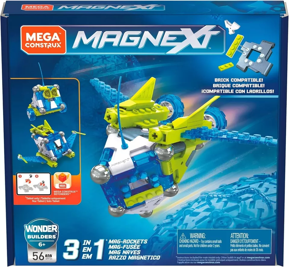 MEGA CONSTRUX MAGNEXT 3 in 1 MAG-ROCKETS Educational Building Blocks STEM Toy - Image 1 of 4