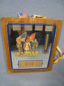 Vintage WW2 Era Patriotic Mirror with Thermometer Milwaukee WI. 7" X 6 " - Picture 1 of 15