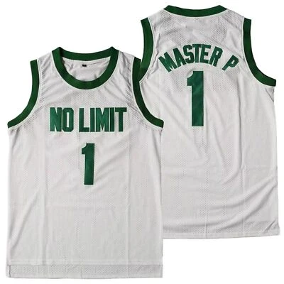 Master P No Limit 1 Basketball Jersey White Tank Top Sleeveless Shirt Youth/Men