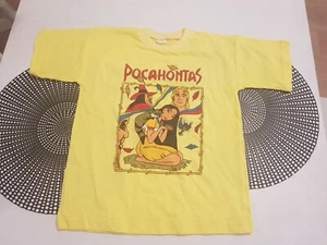 Vintage 90s Pocahontas Yellow Disney Kid T-Shirt Movie Promo FINNLAND T-Shirt - Bild 1 von 6