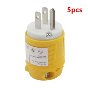 New 15 Amp 125 Volt 5-15P 2 Pole 3 Wire Grounding Straight Blade Electrical Plug - Picture 1 of 10