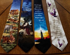 4 neue Jesus Christus religiöse 100 % Polyester Krawatten kostenloser Versand CH 17 - Bild 1 von 5