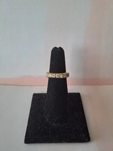 CI-Designer signed  gold toned 925 CZ eternity band Size 5.5 - Picture 1 of 2