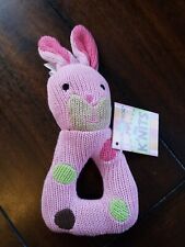 Rich Frog RING RATTLE pink bunny baby plush rattle toy NEW with tag