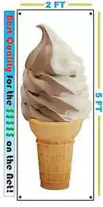 Letrero de pancarta vertical de cono de helado TWIST NUEVO - Imagen 1 de 3