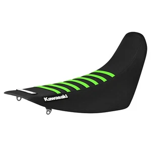 1995 - 2007 KAWASAKI KDX 200/220 seat cover   all BLACK/FLO GREEN ribs #85 LOGO - Picture 1 of 5