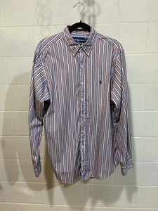Ralph Lauren Men Dress Shirt L|16 1/2 ClassicFit Striped Embroidered Pony Career - Picture 1 of 6