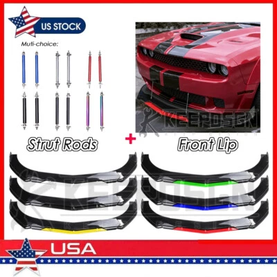 Para Dodge Challenger SRT8 SCAT PACK parachoques delantero alerón labial varilla divisorra BRILLANTE Foto 1 de 4