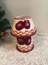Young's Apple And Checker Pattern  Ceramic Candle Holder & Shade - Large
