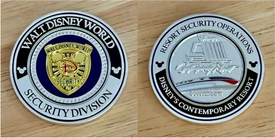 Moneda Desafío Walt Disney World Security Division Contemporary Resort FL Foto 1 de 4