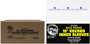 (500) 10" RICE PAPER Insert Plastic Record Inner Sleeves Vinyl ARCHIVAL #10IM - Picture 1 of 8