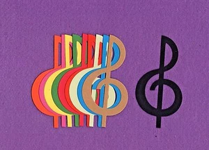 TREBLE CLEF music die cuts scrapbook cards - Picture 1 of 1