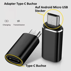 Micro USB Stecker auf USB C Buchse / USB C 3.1 Typ C zu micro 2.0 B Adapter - Bild 1 von 4