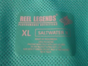 Reel Legends Saltwater II Hemd Herren XL grün & weiß Knopfleiste belüftet Angeln - Bild 1 von 12