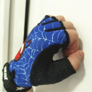 Kids Cycling Anti-Slip Half Finger Gloves Sport Running Overlock Sewing Stretch