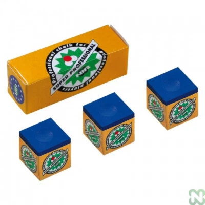 Billard Zubehör Kreide Billardkreide Chalk NIR SUPER PRO Longoni blau 3er Pack