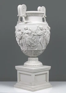 "Jarrón de mármol clásico en pedestal grande - decoración de jardín - maceta - 52 cm / 20,5" - Imagen 1 de 9