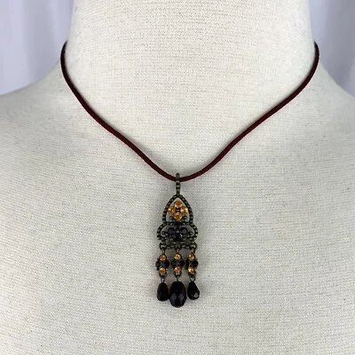 Collar Colgante Nine West Estilo Antiguo Bronce Estilo Victoriano Estrás Foto 1 de 4