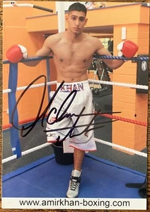 "Amir Khan signiertes Boxfoto COA AFTAL 5"" x 3,5"" - Bild 1 von 1