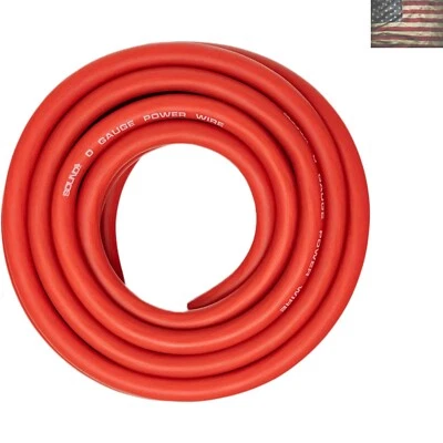 Cable de alimentación/tierra rojo calibre 1/0 confiable para sistemas de audio para automóviles - 25 pies Foto 1 de 3