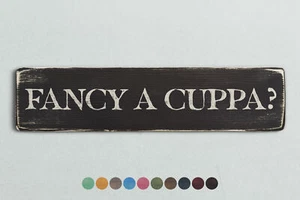 ¿UNA TAZA DE FANTASÍA? Letrero de madera estilo vintage. Shabby Chic Retro Hogar Regalo - Imagen 1 de 5