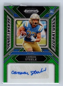 2024 Prizm Draft Picks Sensational Signatures Carson Steele Green Auto #SS-CSE - Foto 1 di 2