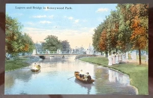 Lagoon & Bridge in Kennywood Park, Pittsburgh, PA - 1907-15, Rough Edges - Picture 1 of 3
