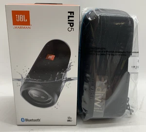 JBL Flip 5 Black Waterproof Portable Bluetooth Speaker Black With Hard case - Picture 1 of 6
