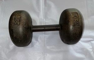 VINTAGE Rare York Bun Head Dumbbell 35Lbs Round Head Qty 1 - Picture 1 of 6