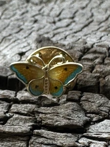 Spilla farfalla Hroar Prydz argento sterling smalto Norvegia norvegese vintage 1952 - Foto 1 di 7