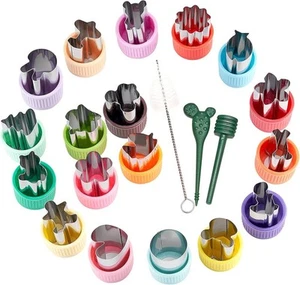 Vegetable Cutter Shapes Set 18pcs Mini Sizes Cookie Cutters Set Fruit Cookie - Picture 1 of 6