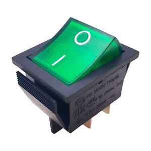4Pin Green Double Pole Rocker Switch 16A 125V 220V 250V for RK1-01 - Picture 1 of 5