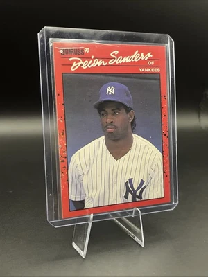 1990 Donruss - Deion Sanders - Multiple Errors #427 Front Gray Dot & INC Error - Image 1 of 4