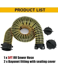 5FT RV Sewer Hose Extension 24-Mil Heavy Duty TPE Material Abrasion Resistant - Bild 1 von 10