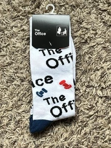 The Office Socks Graphic Crazy Funny Wacky Silly Novelty Gift Odd Wild Fun White - Picture 1 of 5