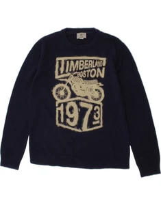Maglione maglione girocollo grafico TIMBERLAND ragazzo 11-12 anni XS blu navy CB04 - Foto 1 di 3