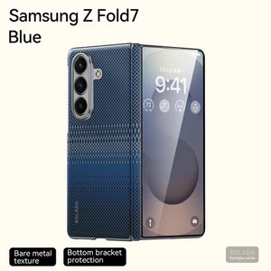 Slim Carbon Fiber Magnetic Leather+PC+Metal Case for Samsung Galaxy Z Fold 6/7 - Picture 1 of 15
